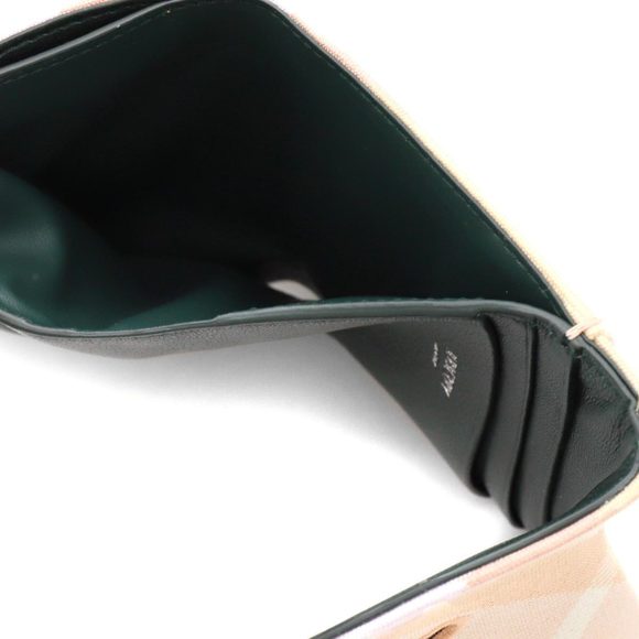 Burberry Trifold Wallet Rocking Horse Check Peach Pink LS COMPACT - Picture 2 of 5